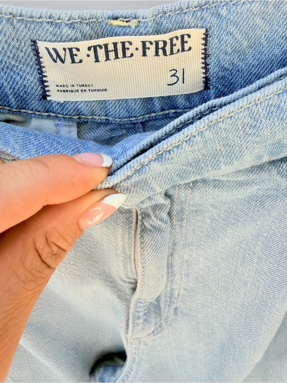 We The Free Sheridan Mid Rise Light Blue Wide Leg High-Rise Jeans - Picture 3 of 7